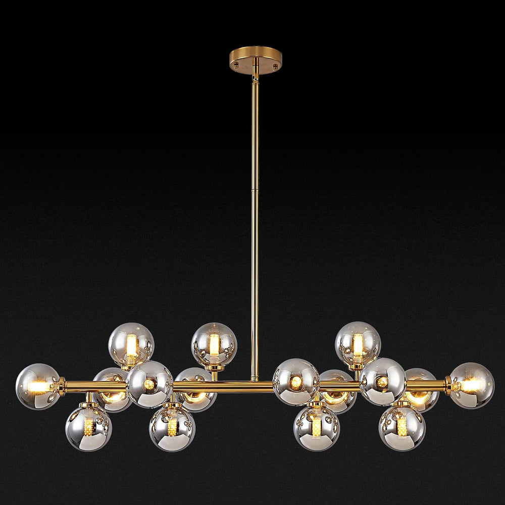 16-Light Globe Sputnik Chandelier, Mid Century Modern Light Fixture Over Tabl...