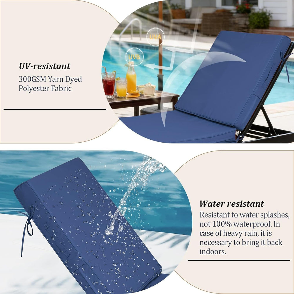 72x21x4in Lounge Cushions for Outdoor Furniture,Outdoor Lounge Chair Cushions...