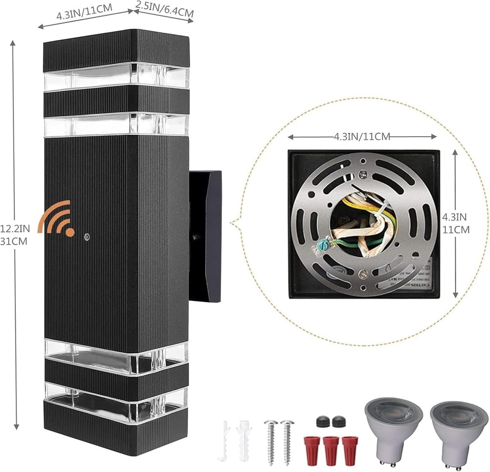 Outdoor Wall Lights with Dusk to Dawn Sensor, Up Down Exterior Lighting Fixtu...