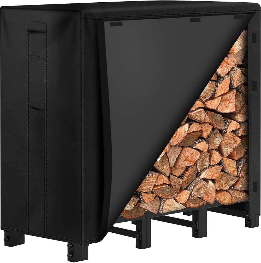 Amagabeli 4ft Firewood Log Rack with Cover Outdoor Heavy Duty Firewood Rack W...