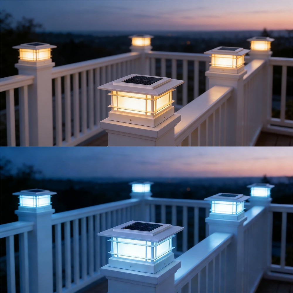 Dynaming 4x4 Solar Post Cap Lights Outdoor with 2 Color Modes, 12 Pack Fence ...