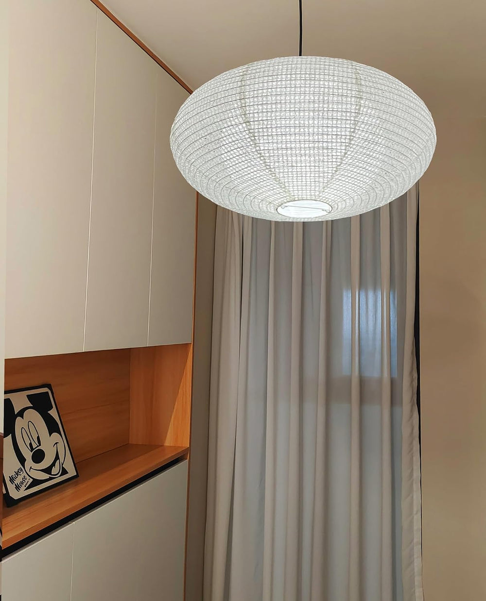 Hytsoeee(19.69Inch) Double-Layer Paper Lamp Shade, White Oblate Paper Lantern...