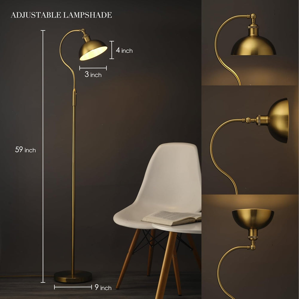 O’Bright Heritage - Banker’s Floor Lamp, 3-Level Touch Dimming, Adjustable Ti...