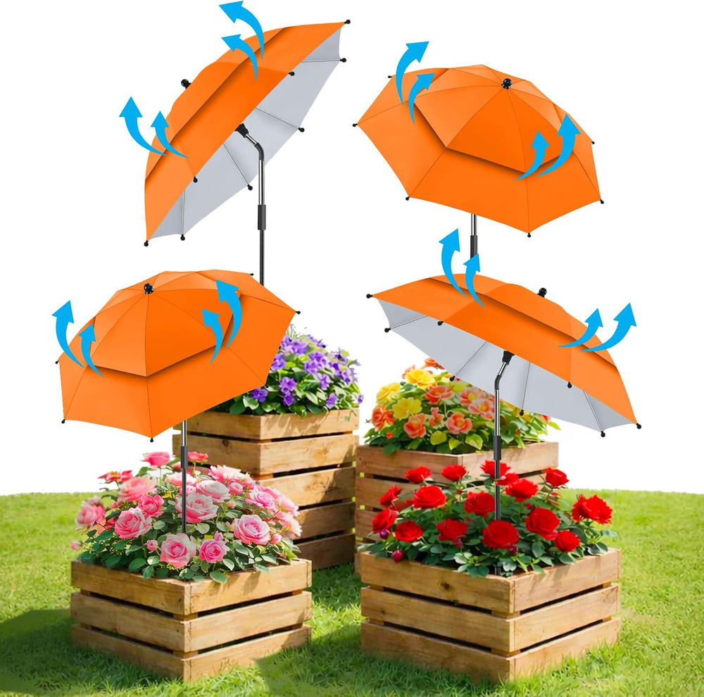 4 Pack 24.9" Double Canopy 47.2" Height Plant Umbrellas for Outdoor...