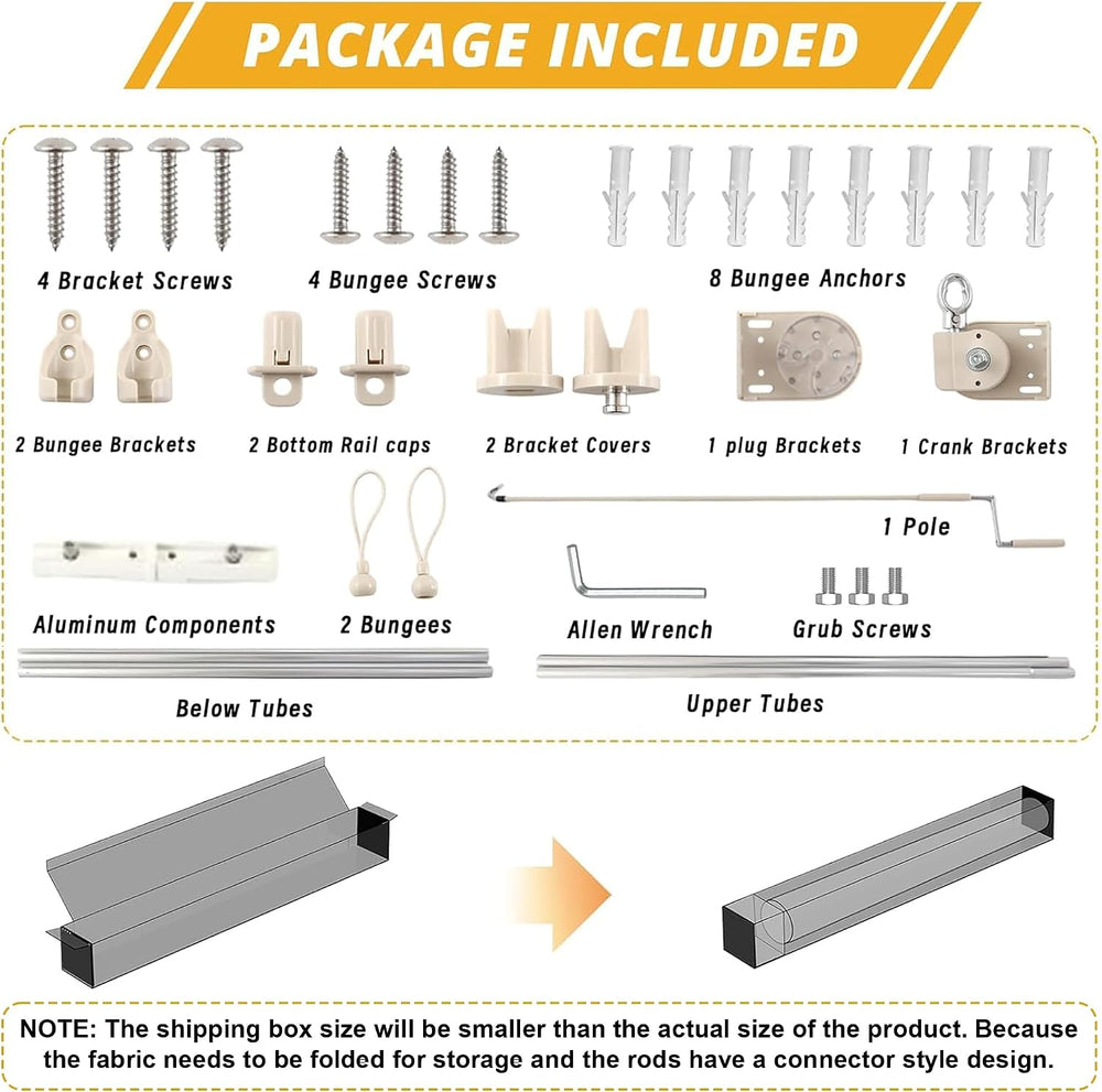 sunoff Outdoor Shades for Patio, Cordless Roller Up Blinds with Shade Cloth f...
