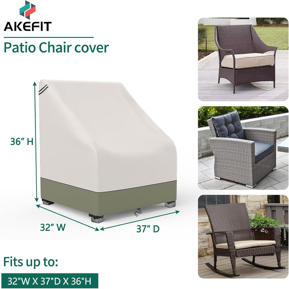AKEfit Patio Chair Covers for Outdoor Furniture Waterproof 2 Pack,Heavy Duty ...