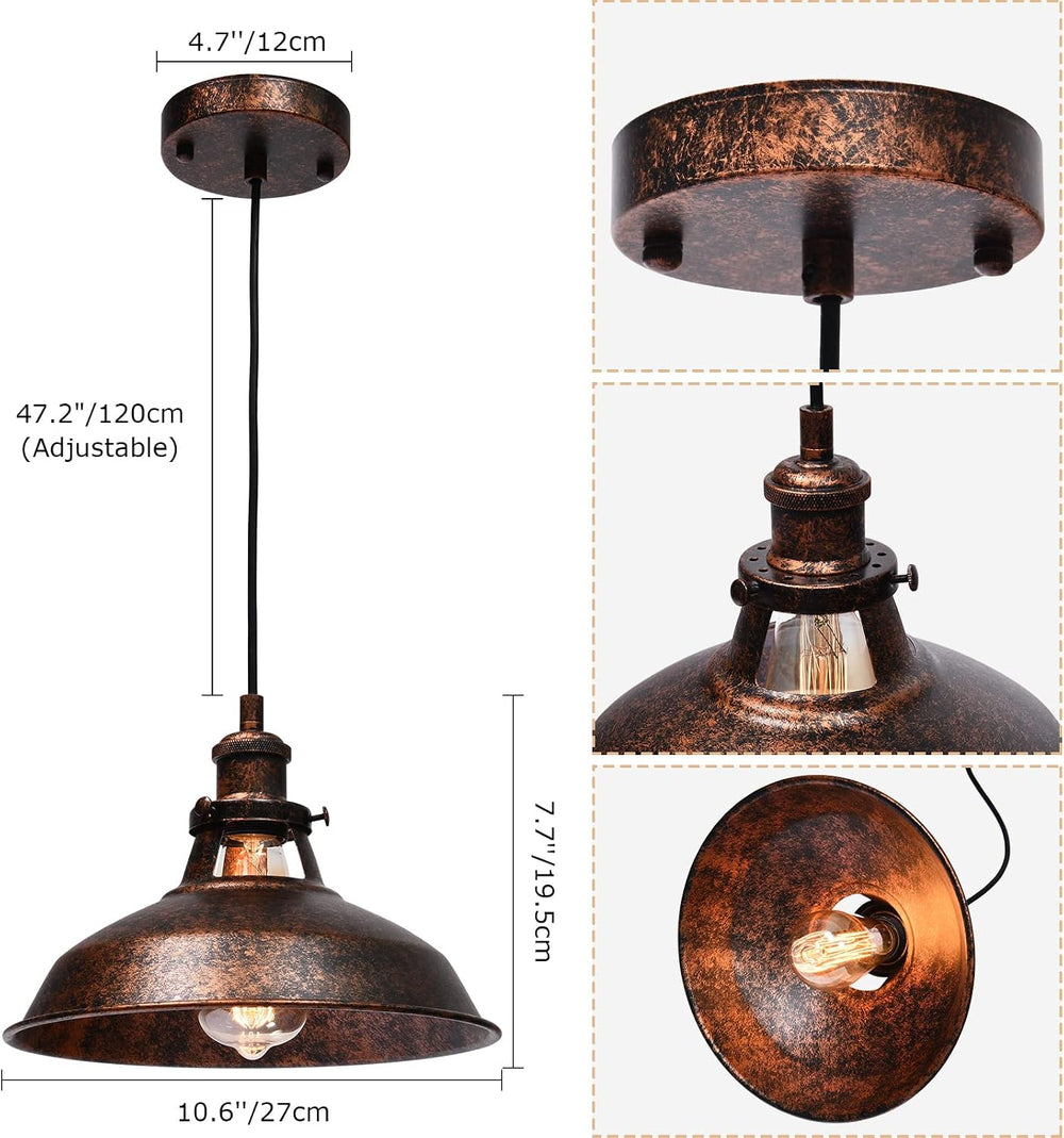 Lingkai Industrial Barn Pendant Light Farmhouse Hanging Lighting Small Chande...