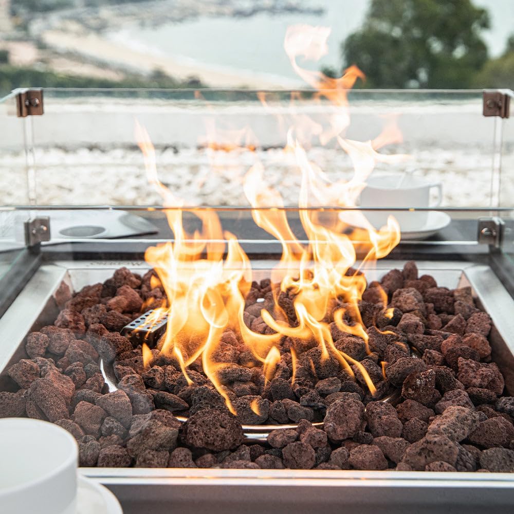 Aurora Fire Table Outdoor Fire Pit 34" x 34" Cast Concrete Firepit ...