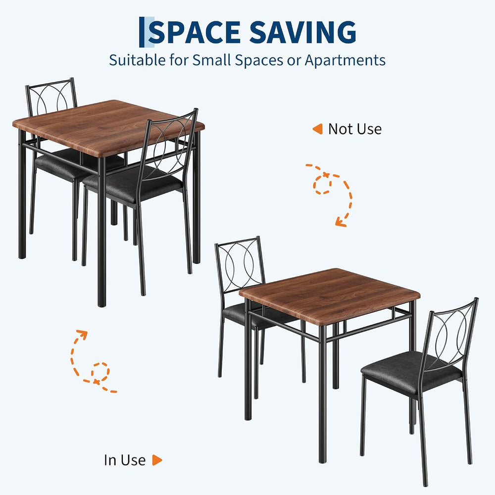 Garvee Dining Table Set for 2, Small Kitchen Table with Upholstered Chairs