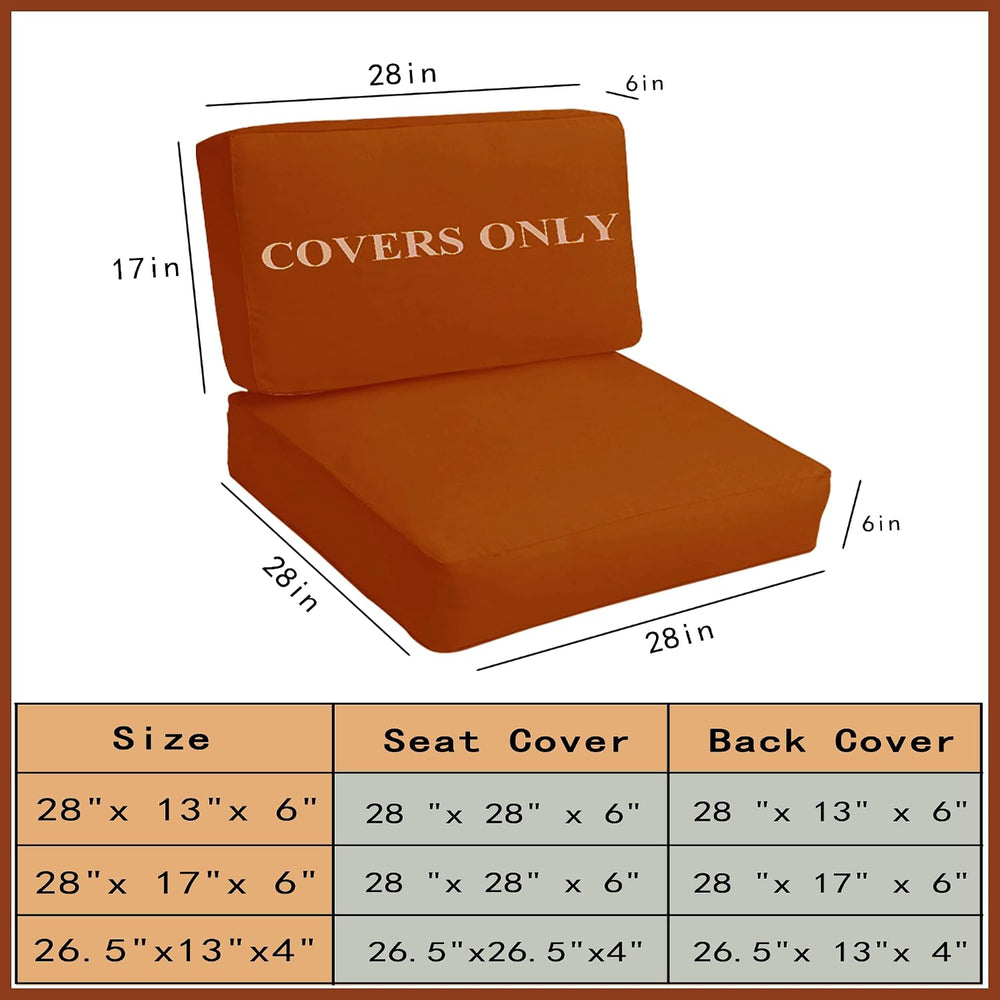 Patio Cushion Covers Replacement, Deep Seat Patio Cushions Cover set of 4