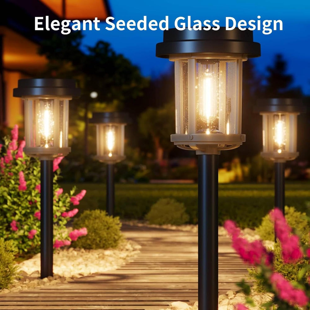 XMCOSY+ 6 Pack Solar Pathway Lights Outdoor, 20 LM Solar Lights for Garden