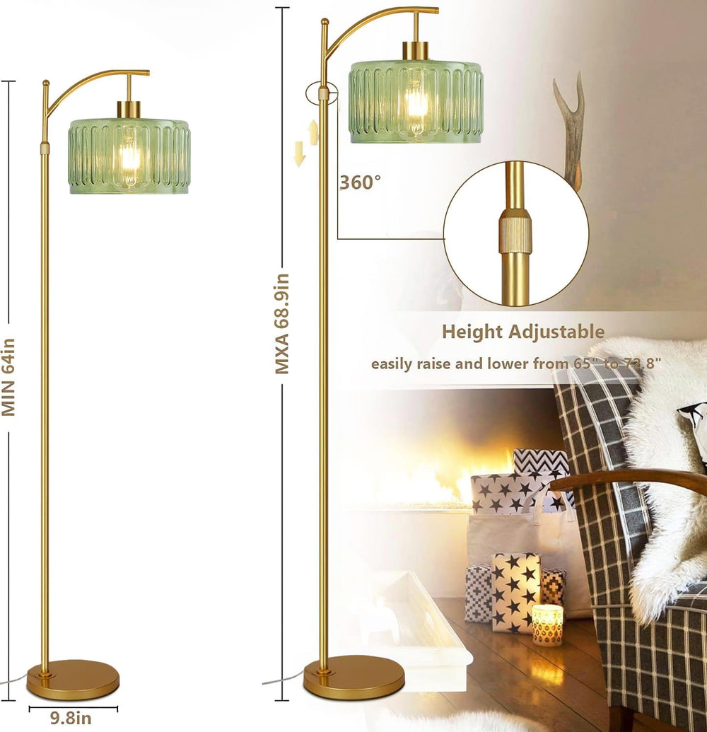 QIYIZM Floor Lamp for Living Room,Bedroom,Gold Dimmable Standing Lamp with Re...