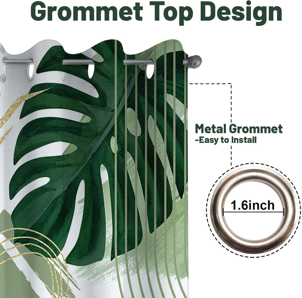 Sage Green Blackout Curtains, Boho Drapes 84 inches Length, 2 Panels