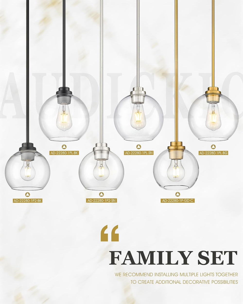 Pendant Lights Kitchen Island 2 Pack, 7" Modern Brushed Nickel Hanging L...