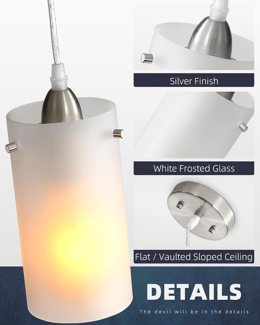 1-Light Mini Pendant Light Fixtures, Modern Chandelier Hanging Ceiling Light ...