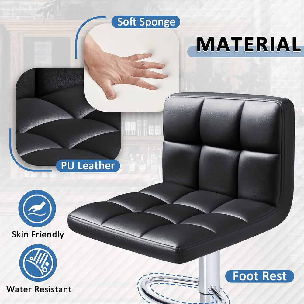 Homall Bar Stools Modern PU Leather Adjustable Swivel Barstools, Armless Hydr...