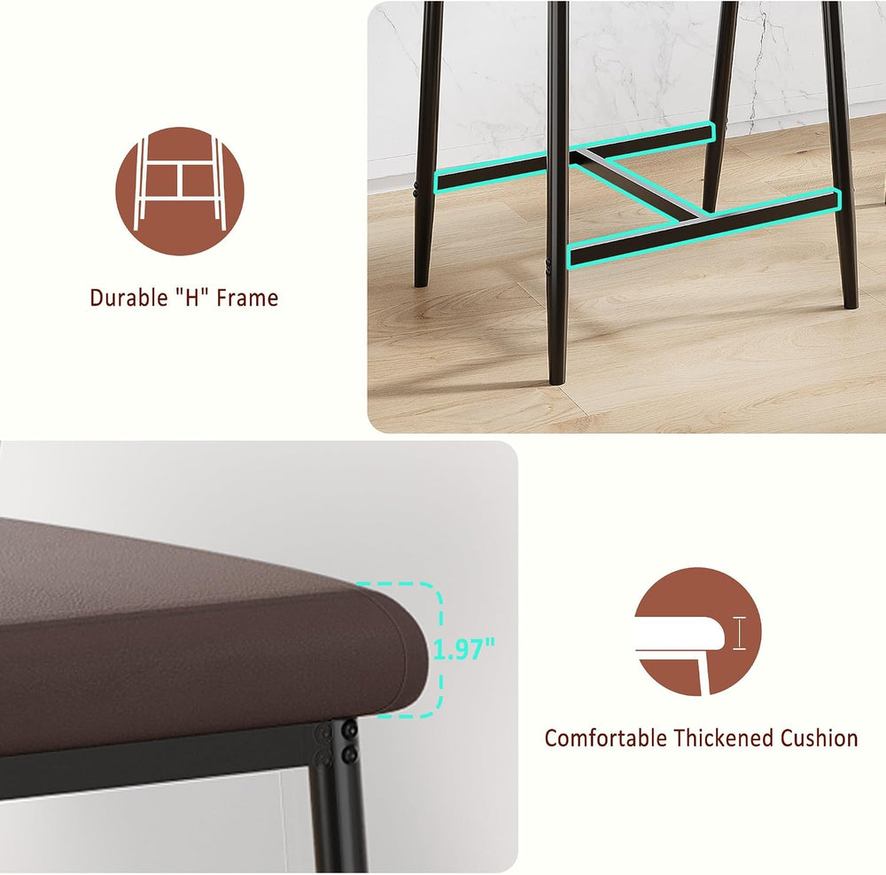 Garvee Bar Stools Set of 2 with Arms & Footrest, 2 Pcs Metal Modern Count...