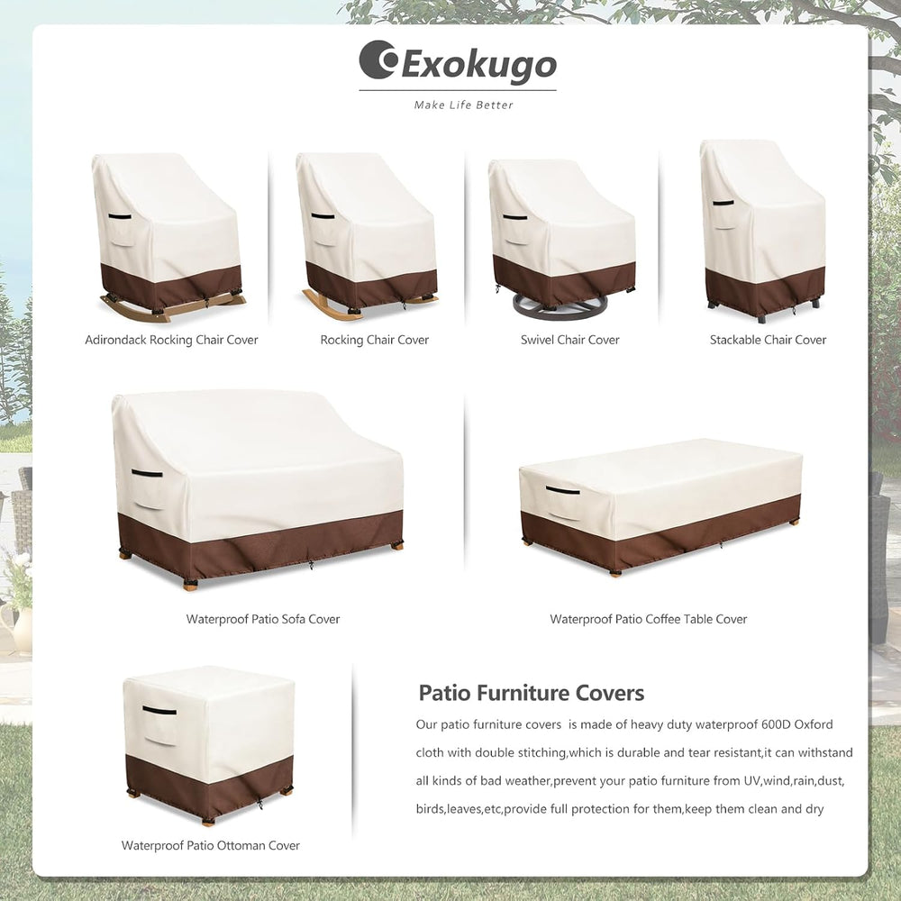 Waterproof 4 Pack Outdoor Swivel Chair Cover for Patio Chair Size Up to 33&qu...