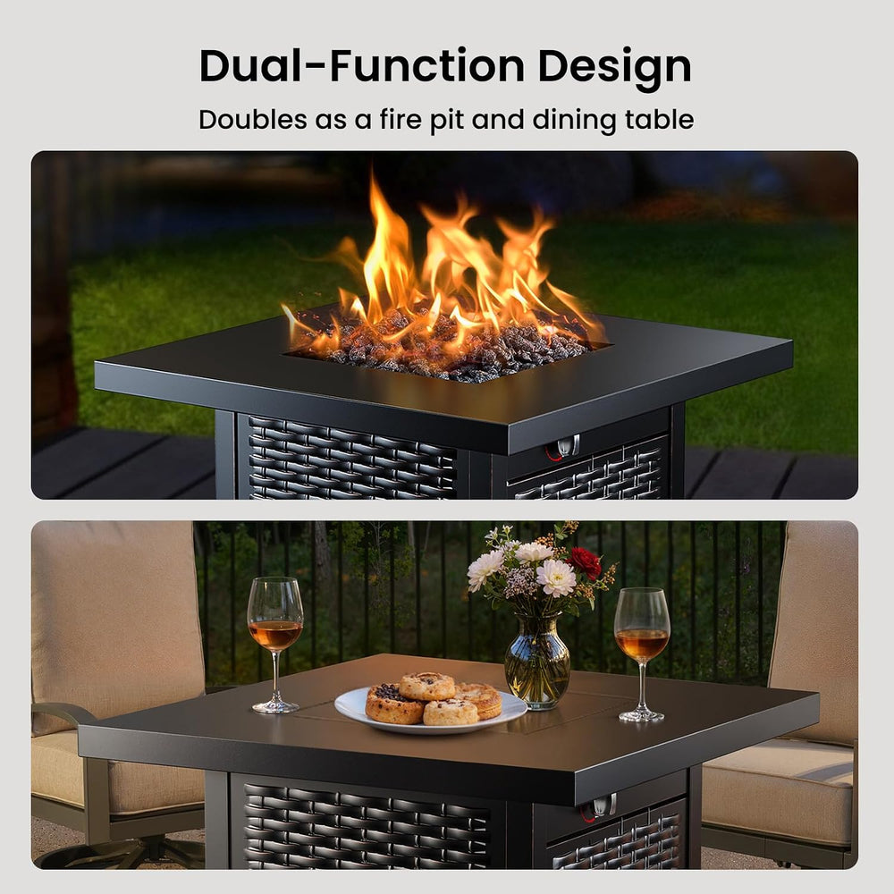 Ciays 28" Propane Fire Pit Table, 50,000 BTU CSA-Listed Gas Fire Pit wit...