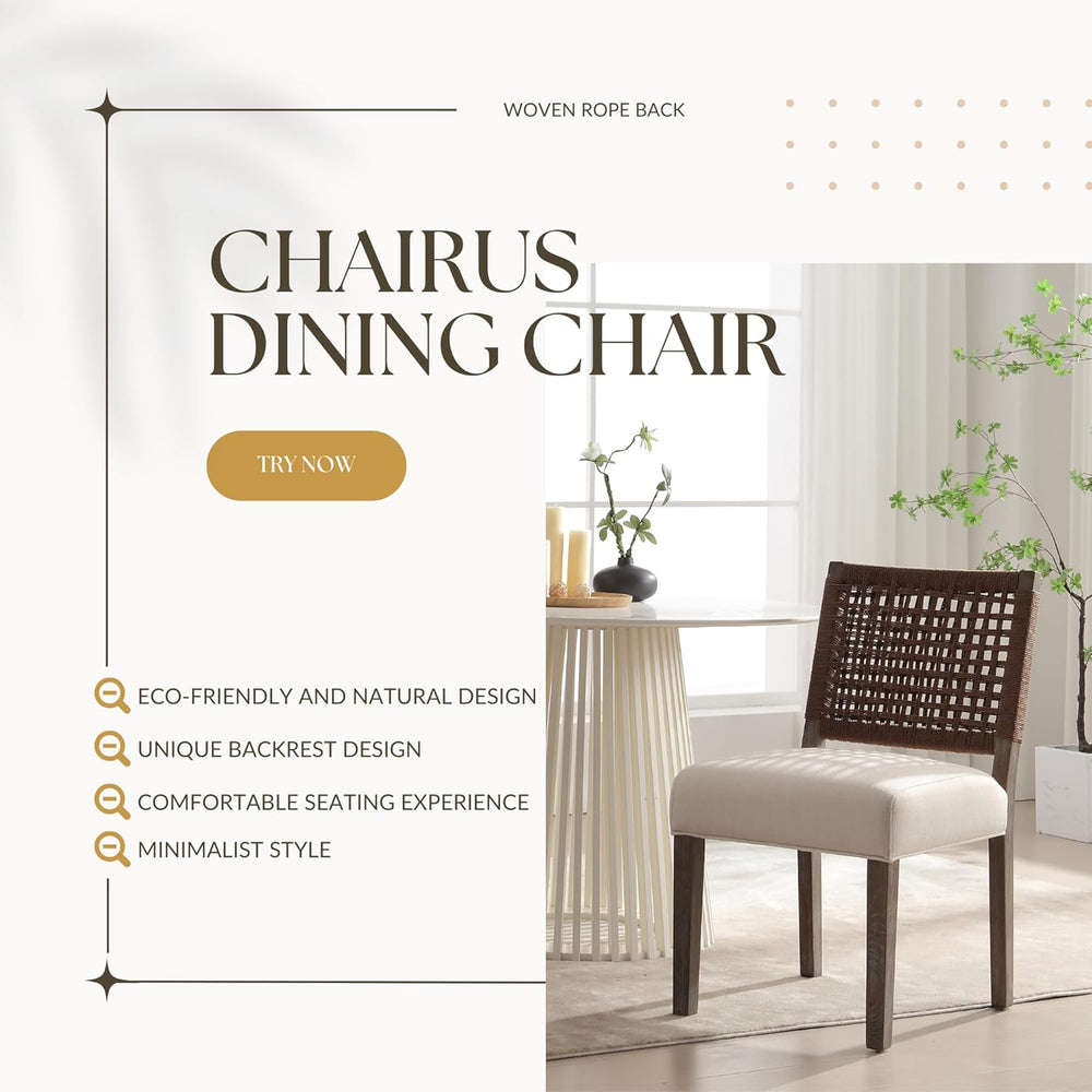 chairus upholstered Dining Chairs Set of 4, Boho Coastal Dining Room Chairs w...