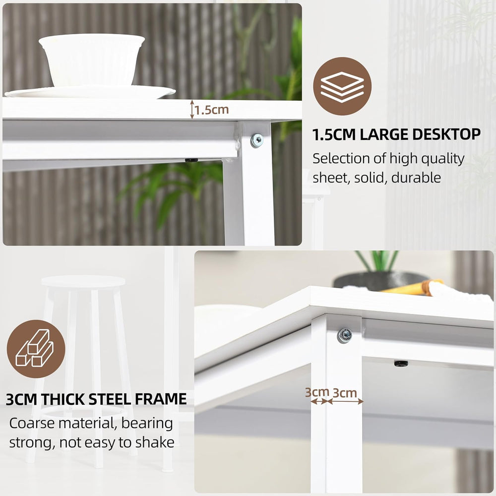Finnhomy Bar Table Set, 23.6" Pub Table High Top Table, Square Bar Heigh...