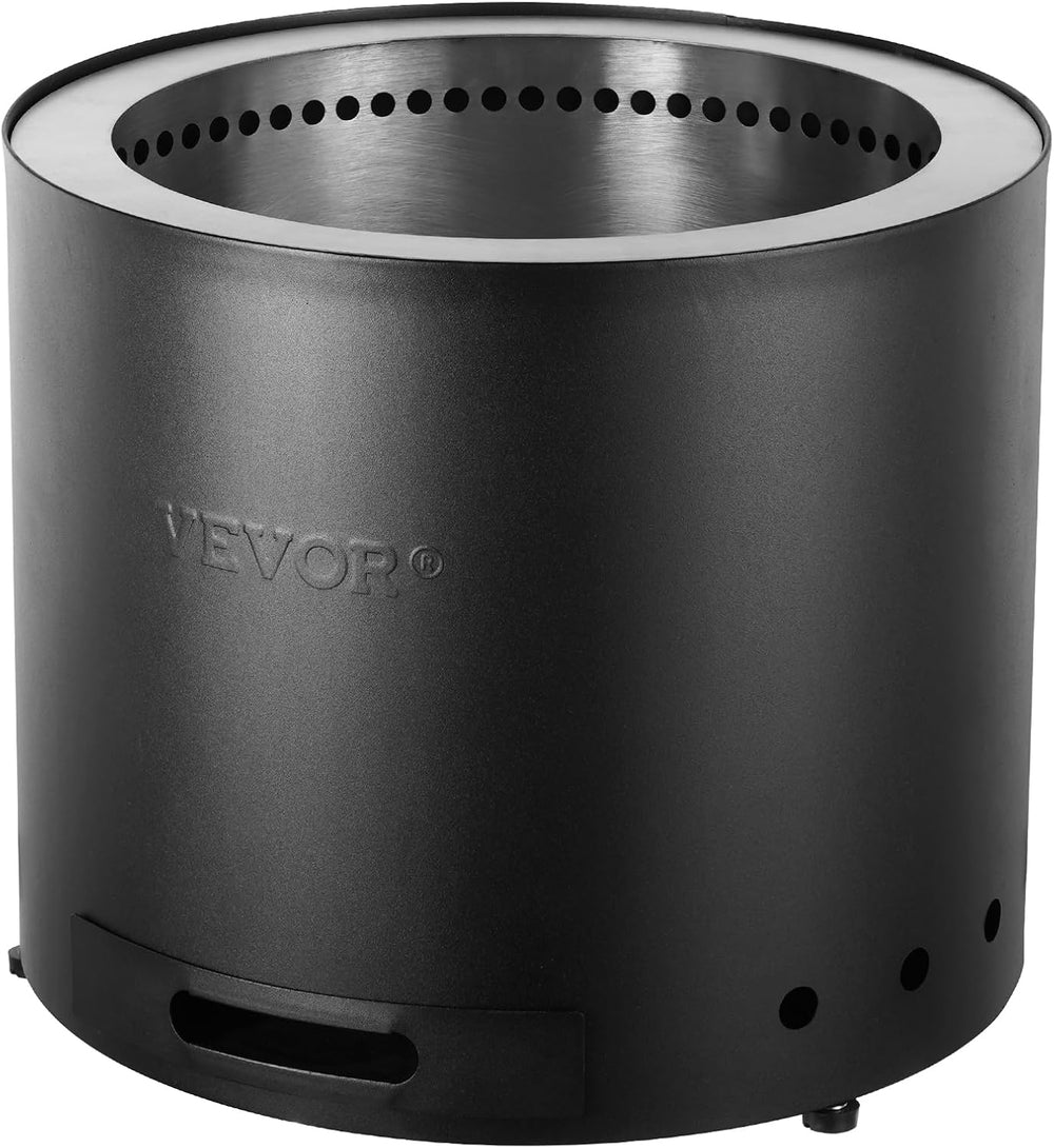VEVOR Smokeless Fire Pit Stove Bonfire, H: 12.6 in x Dia: 15 in,Wood Burning ...