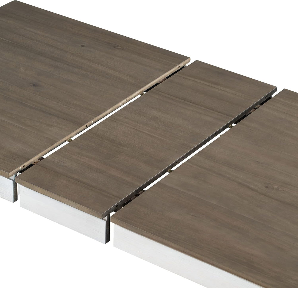7 Pieces Dining Table Set Wooden Rectangle Extendable Table with 12” Leaf and...