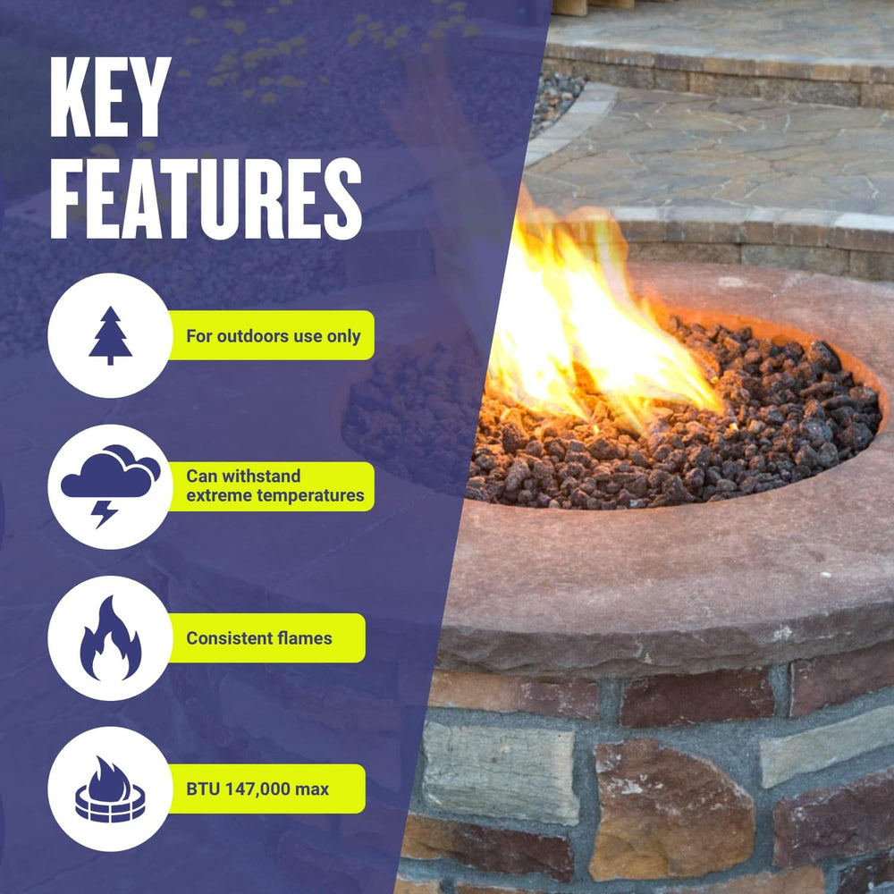 18" Double-Ring Stainless Steel Burner with a 1/2" Inlet