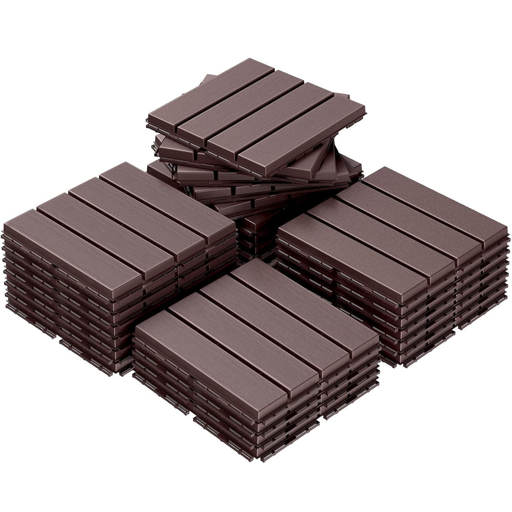 Goovilla 27 sq. ft Plastic Interlocking Deck Tiles，27PCS Waterproof Patio Bal...