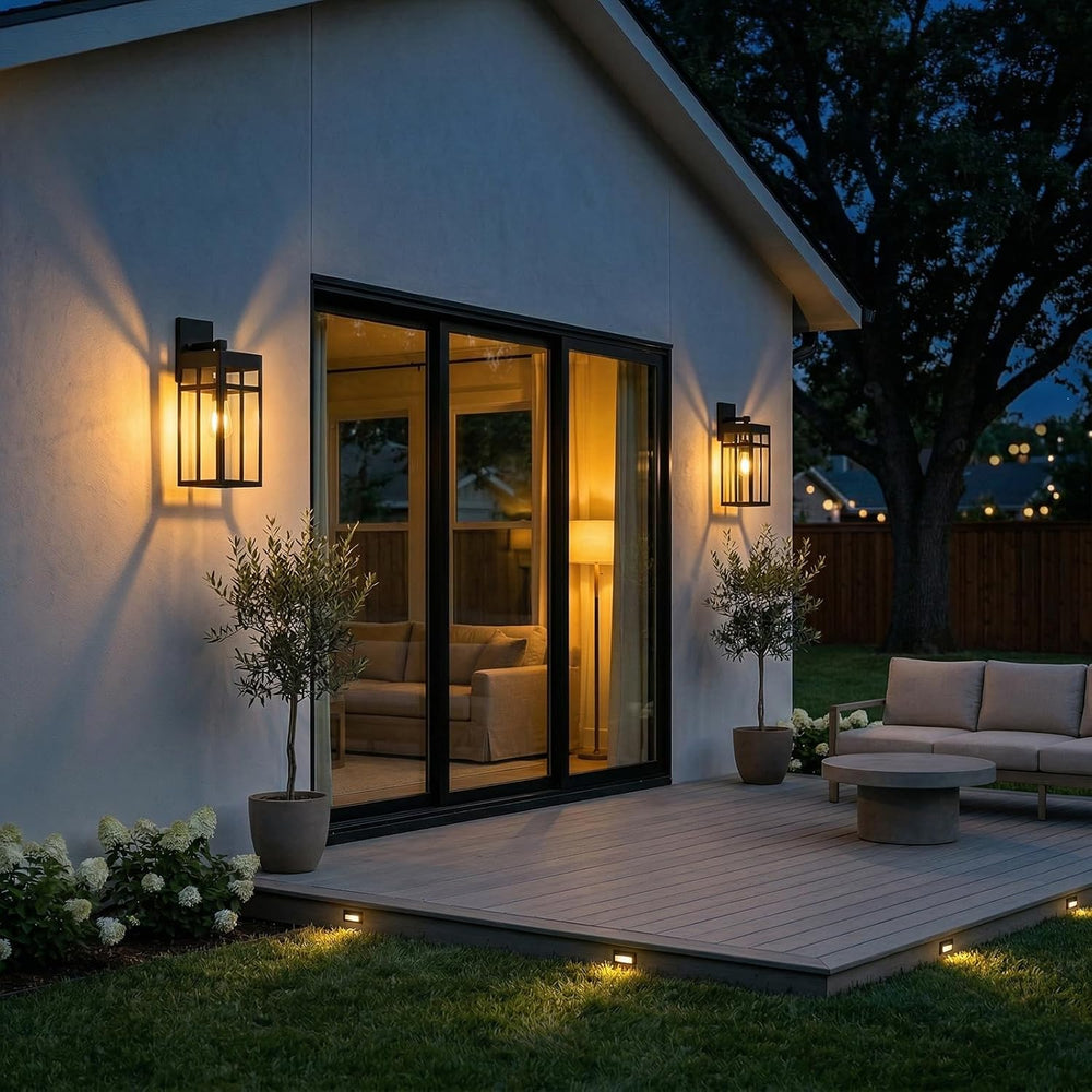2 Pack Solar Outdoor Wall Lights, 16" Large Dusk to Dawn Exterior Lighti...