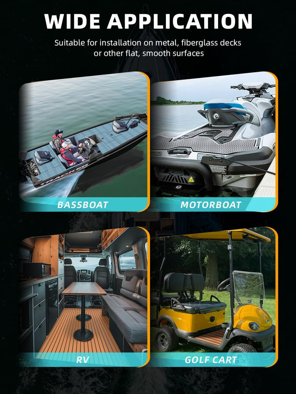FOCEAN Boat Flooring EVA Foam Boat Decking Marine Mat Non-Slip Self-Adhesive ...