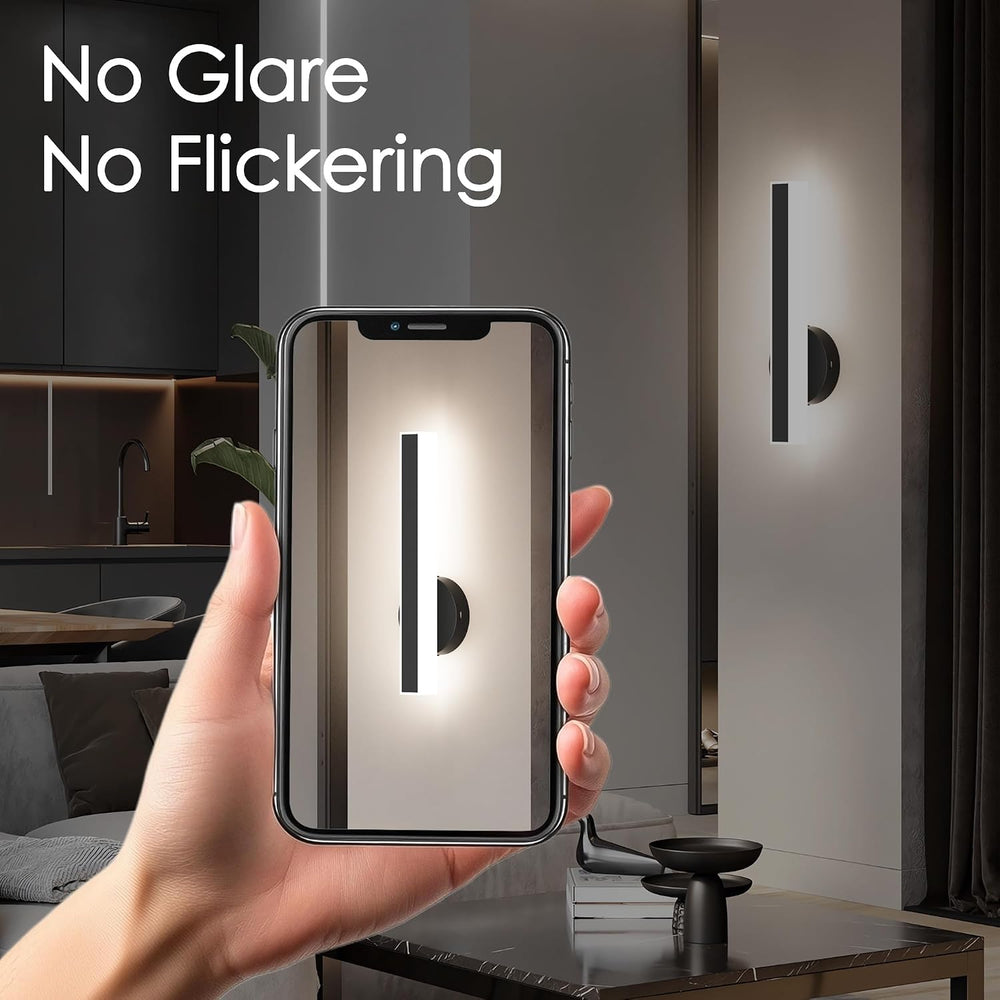Aipsun Black Wall Sconce Hardwired Modern LED 18W Wall Sconce Set of Two, 15....