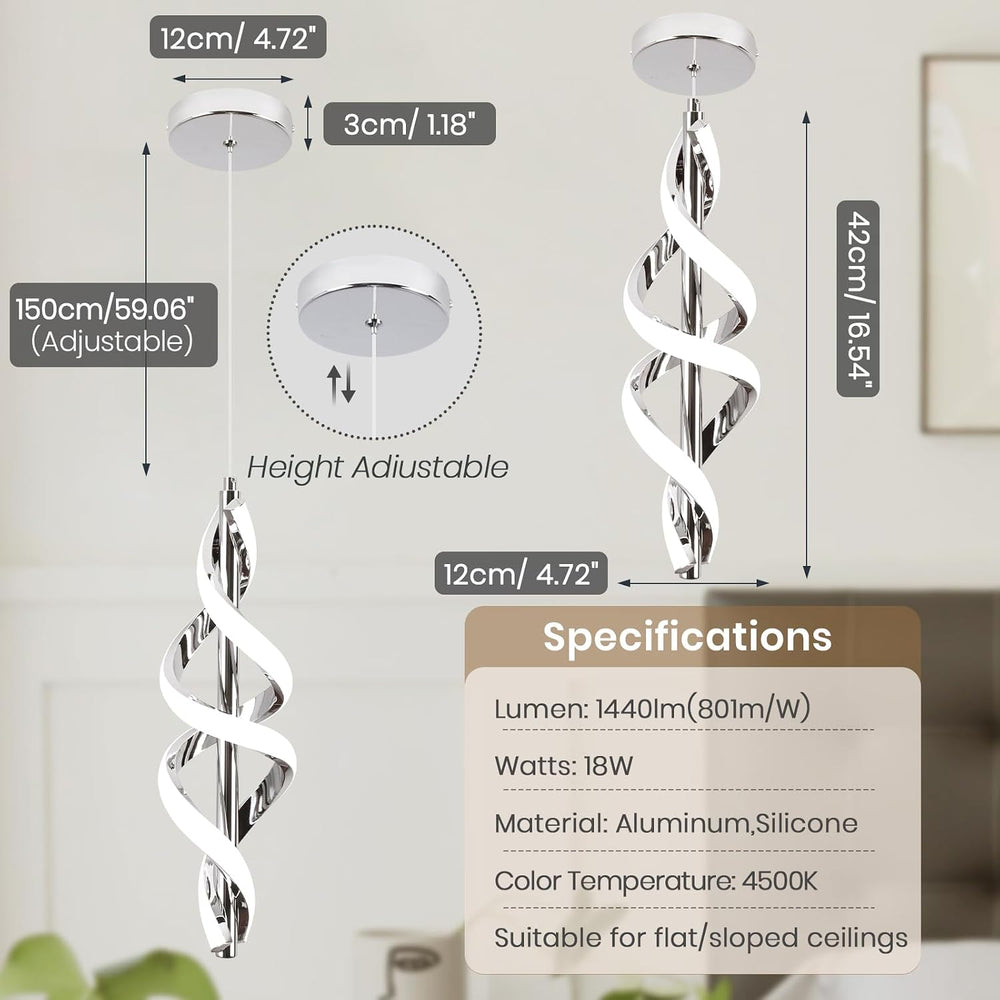 Pendant Light,4000K Modern LED Pendant Lights Kitchen Island,Adjustable Penda...