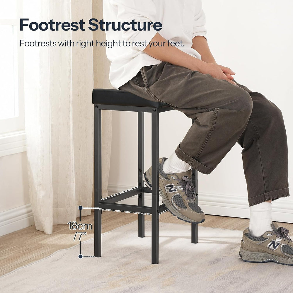 HOOBRO Bar Stools,Set of 4 Bar Chairs, Counter Height Stools, Saddle Barstool...