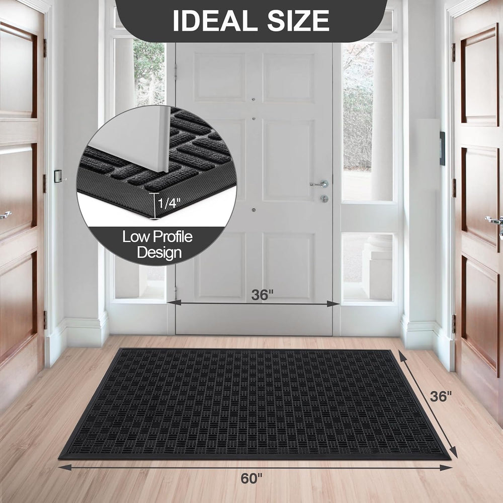 Mibao Front Door Mat Outdoor Entrance, 61.5" x 36" Heavy Duty Welco...