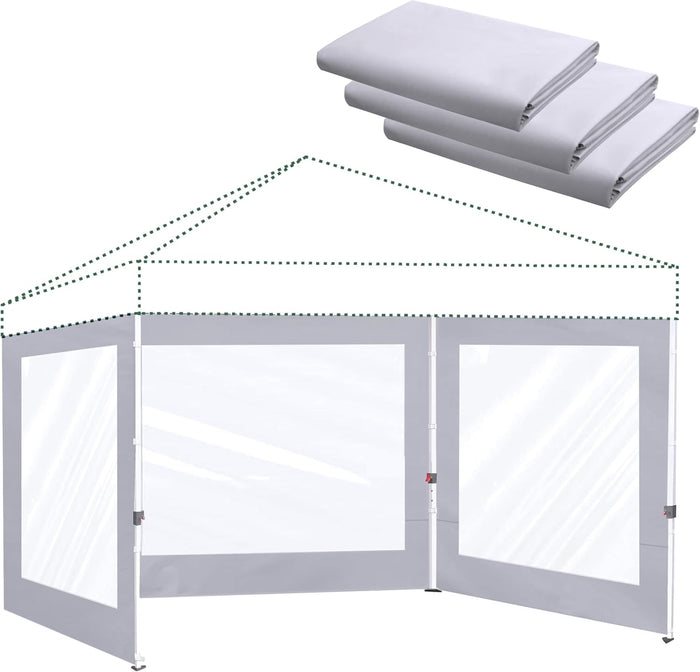 Clear Canopy Sidewalls for 12x12 Pop Up Tent, Light Gray