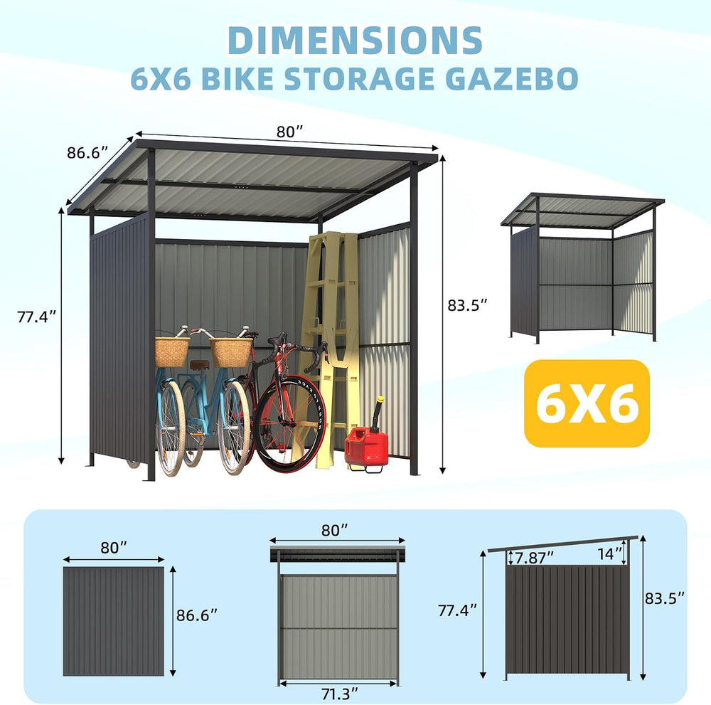 AECOJOY 6' x 6' Outdoor Hardtop Grill Gazebo, Small Pergolas and Gaze...