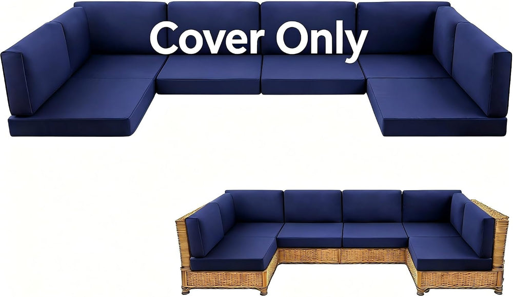 14-Piece Patio Cushion Covers – Replacement Slipcovers for 4-Seat Outdoor Sec...