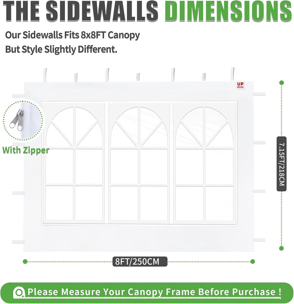 Church Window Canopy Sidewalls for 8x8 Pop Up Canopy