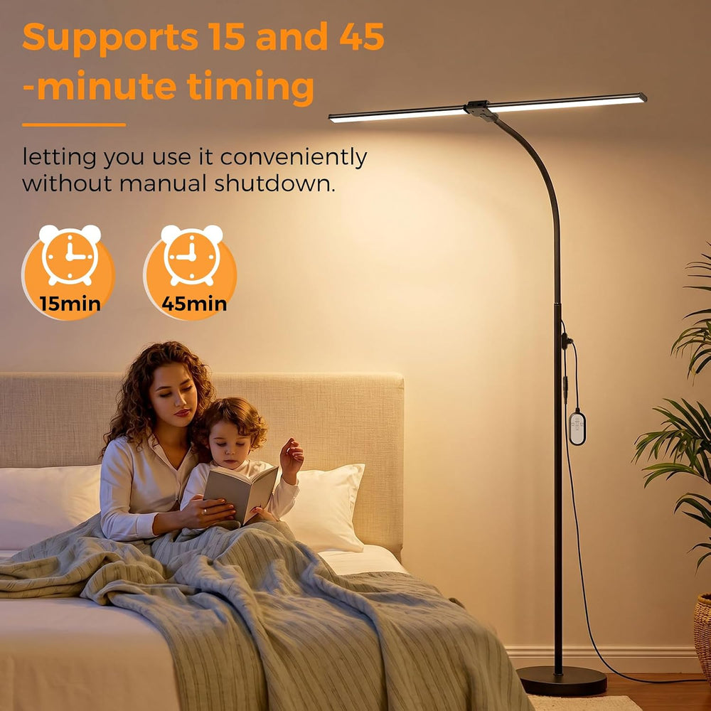 LED Floor Lamp 20W 1400LM Adjustable Neck, Bright Color Changing Light