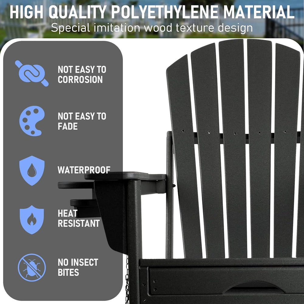 FUNBERRY Oversized Adirondack Rocking Chair, Porch Rocker 400LBS