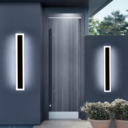 2 Pack 31.4inch Outdoor Wall Sconce, 3 Color, IP65 Waterproof, 31W