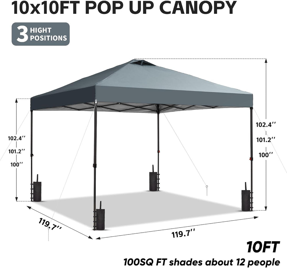 GDY 10x10 Pop Up Canopy Tent, Outdoor Canopy, Patio Tent,Commercial Instant G...