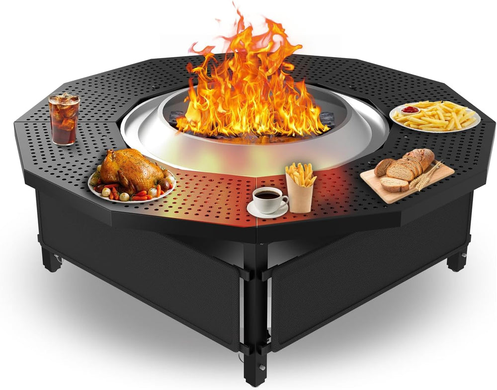 Fire Pit Surround Tabletop for Solo Stove Bonfire Ranger 2.0, with Coated Ste...