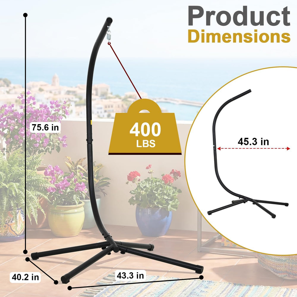 FDW Hammock Chair Stand, Outdoor Solid Steel Heavy Duty Construction for Hang...