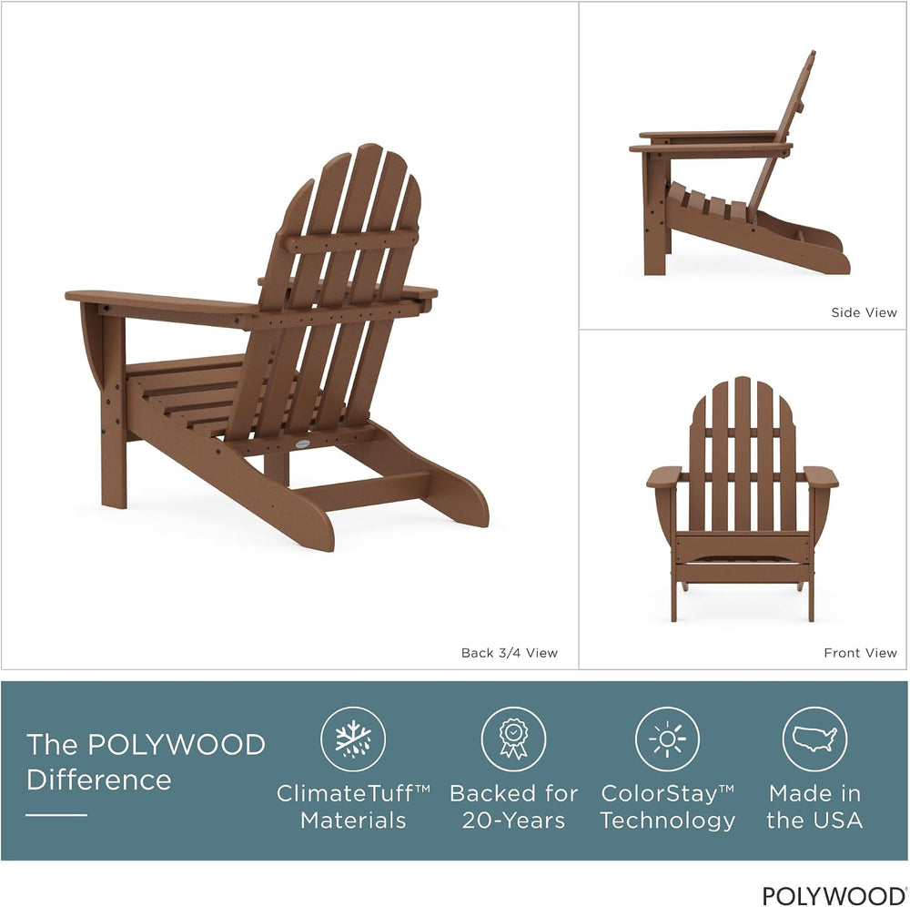 POLYWOOD AD4030TE Classic Outdoor Adirondack Chair, Teak