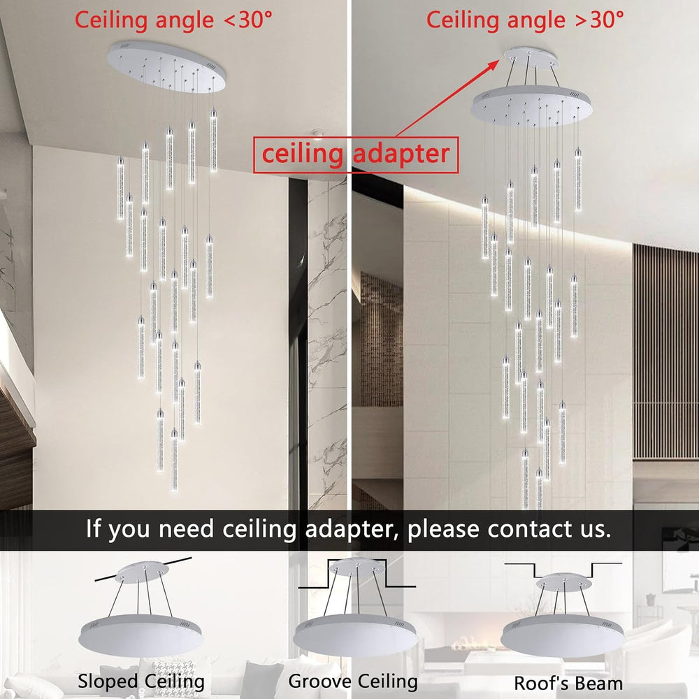 20-Lights Chandelier LED Dimmable Chandeliers for Entryway Flush Mount Ceilin...