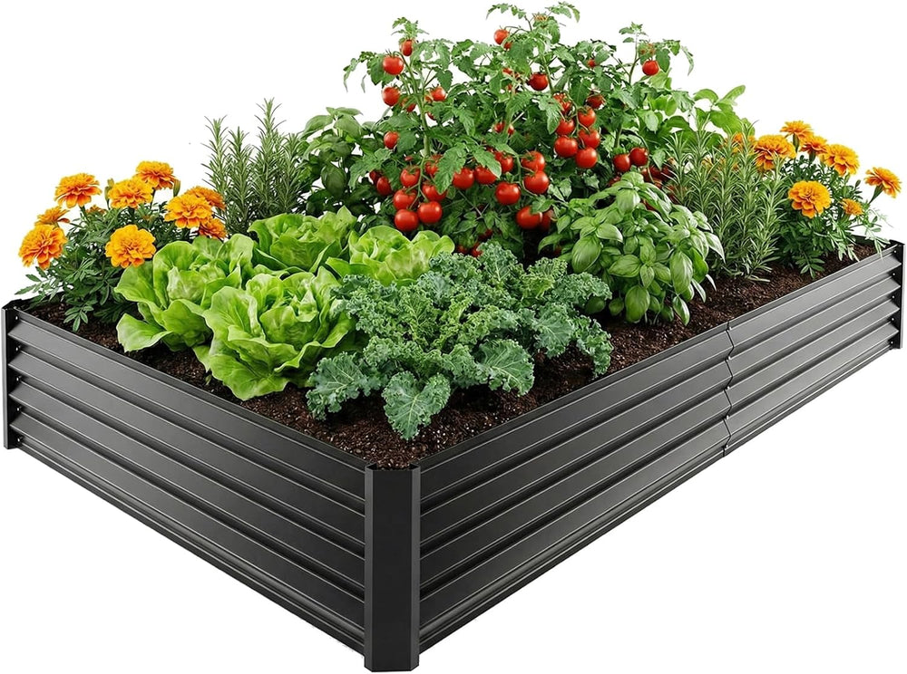 SUPERLELE 8x4x1ft Black Raised Garden Beds Kit