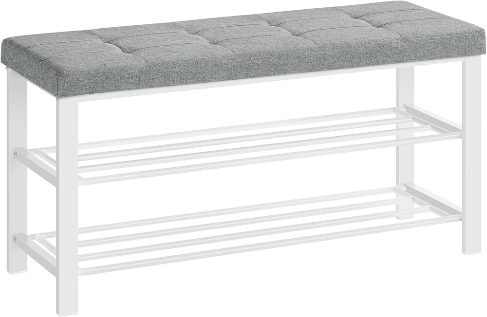 SONGMICS Shoe Bench, Storage Bench, Entryway Bench with Cushion