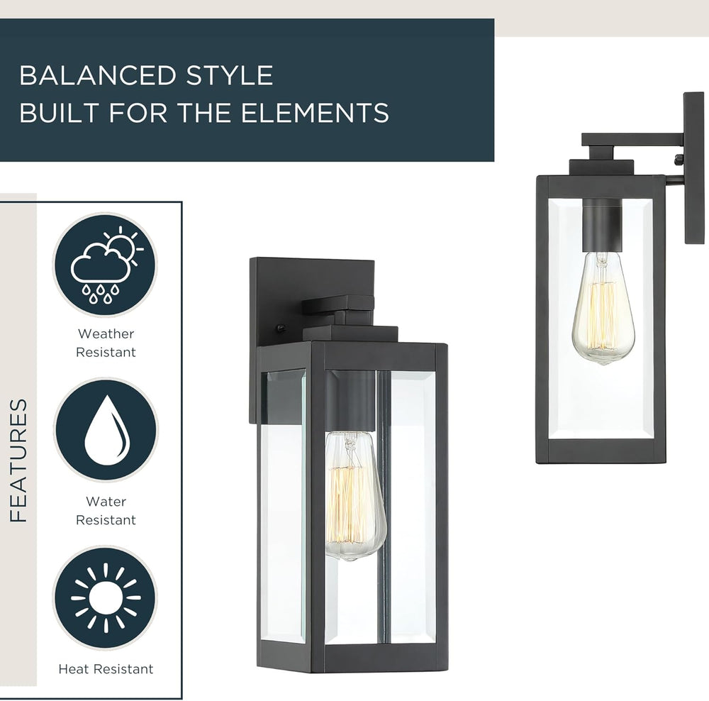 Quoizel Westover 14" Outdoor Wall Lantern, Earth Black